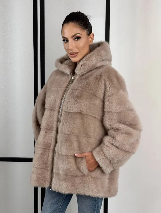 Зимняя меховая норковая курточка с капюшоном - фото 7
