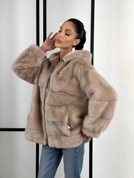 Зимняя меховая норковая курточка с капюшоном - фото 11