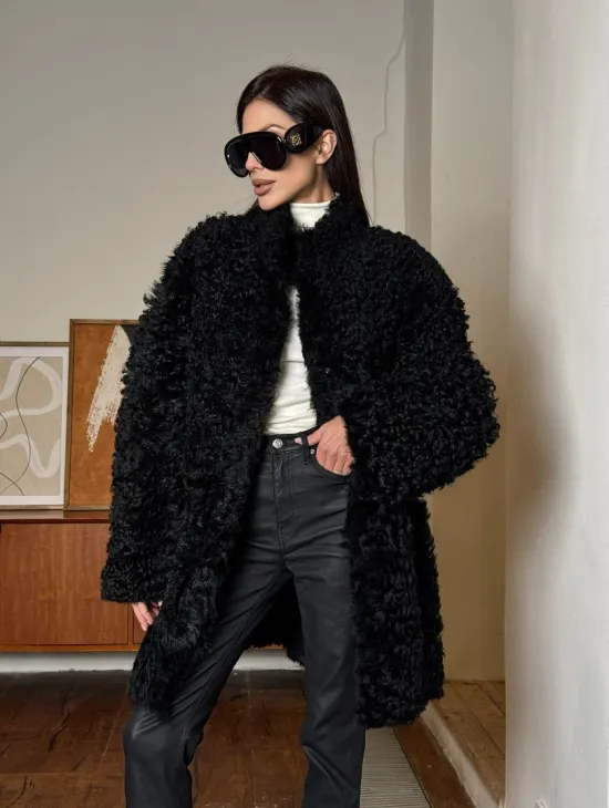 Двухсторонняя шуба - дублёнка из тиградо - фото 10