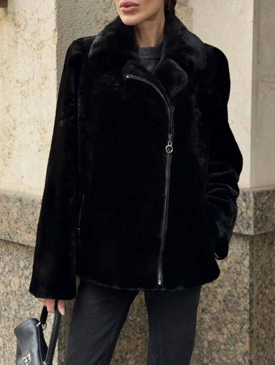 Норковая куртка - косуха из меха стриженой норки - фото 1