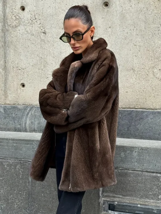 Норковая косуха из элитной скандинавской норки SAGA FURS - фото 7