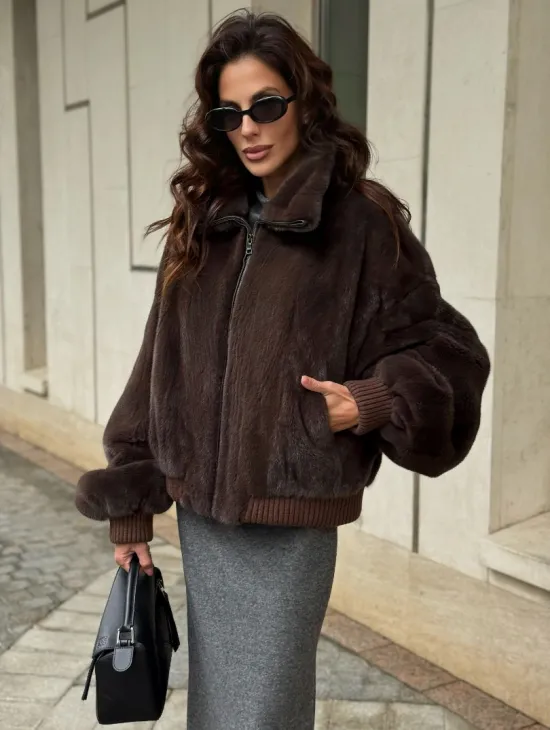 Норковая шуба - бомбер - фото 6