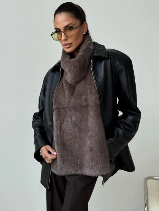 Норковая женская манишка - фото 4