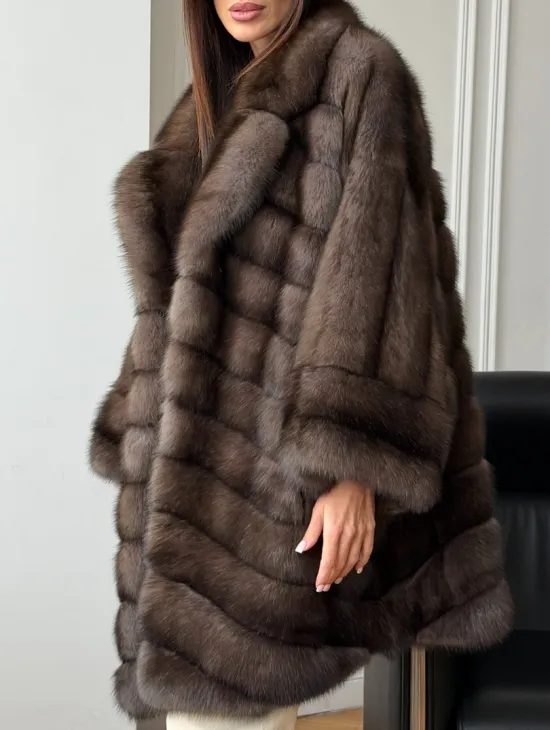 Шуба из баргузинского соболя - оверсайз - фото 5