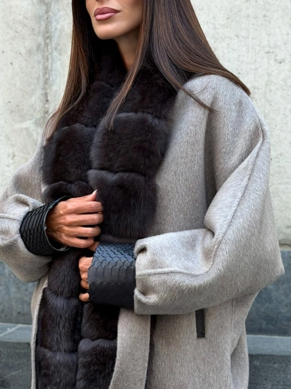 Пальто с мехом финского песца - фото 2