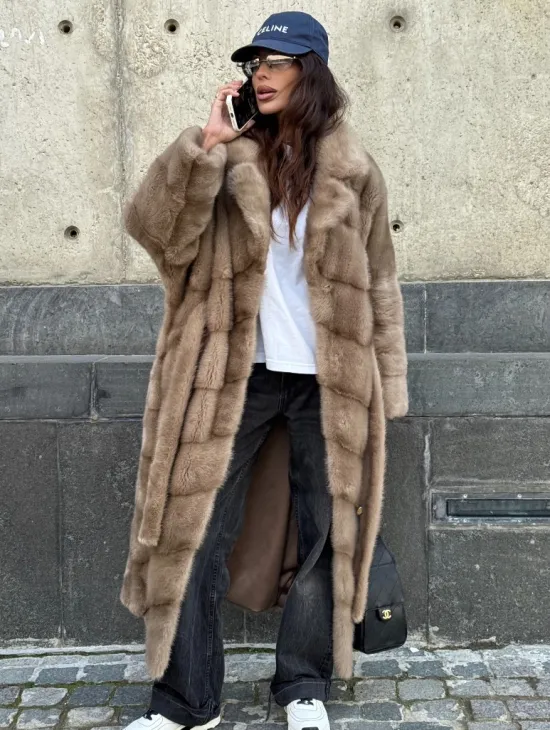 Шуба норковая - цвет пастель - фото 6